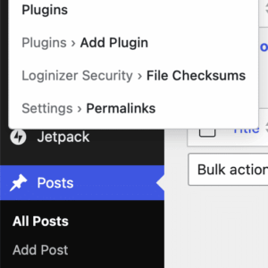 Izzineu WP Admin Menu Searcher